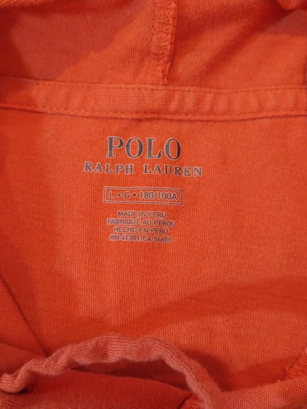 Polo Ralph Lauren Hoodie Men Large Rust Red Orange Pony Jersey T Shirt Long Slv